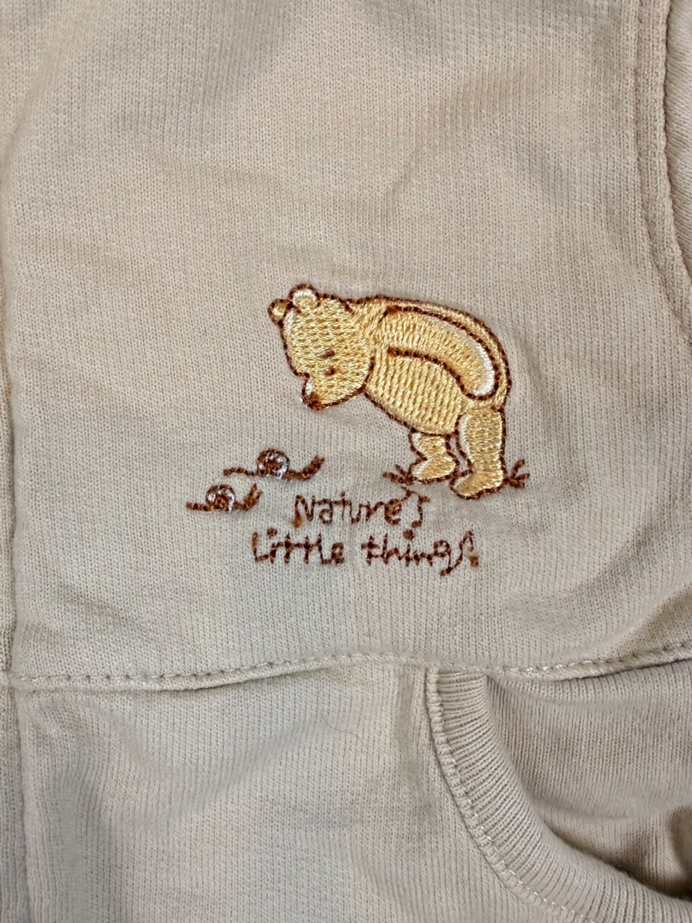 Classic Winnie the Pooh "Nature's Little Thing" Tan Hooded Zip Jacket 3M - Picture 2 of 4
